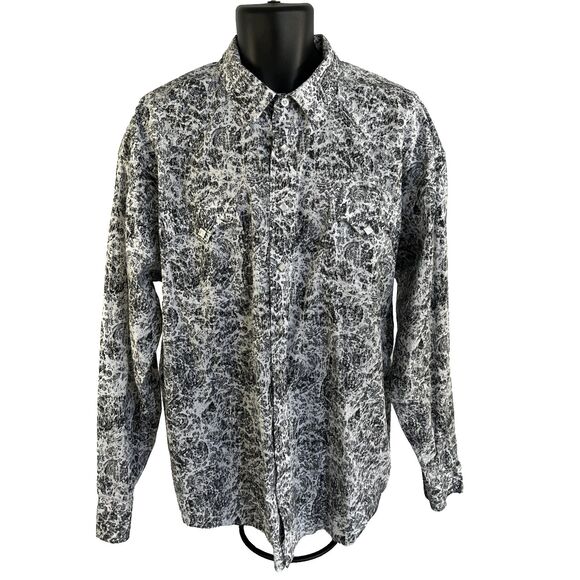 Mens Panhandle Slim LS Western Diamond Pearl Snap Shirt Sz XL Paisley - Picture 5 of 6